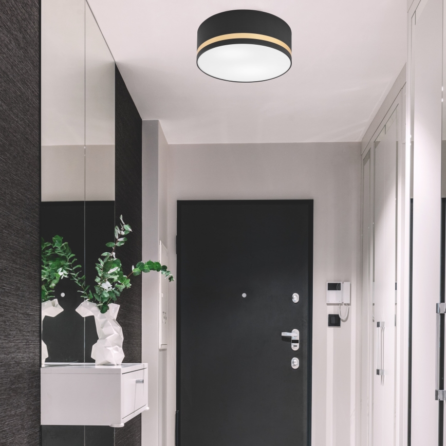 Taklampa SIRJA STRIPE 2xE27/15W/230V diameter 35 cm svart