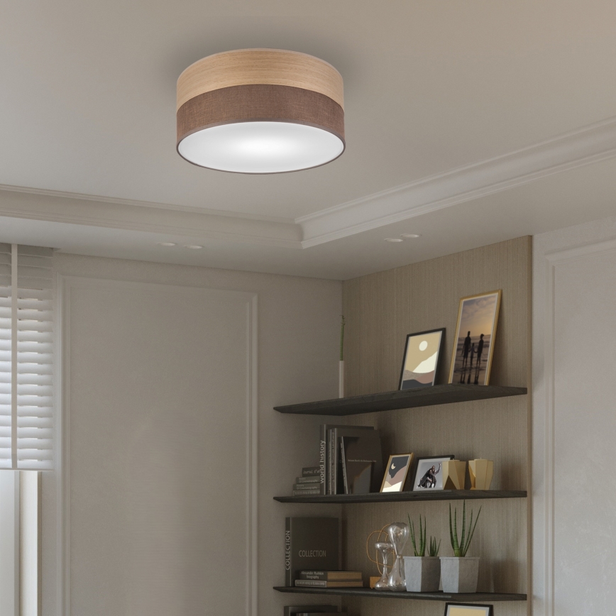 Taklampa SIRJA WOOD 1xE27/15W/230V diameter 35 cm brun/ek