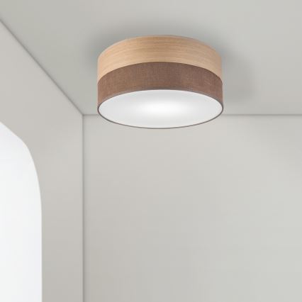 Taklampa SIRJA WOOD 1xE27/15W/230V diameter 35 cm brun/ek