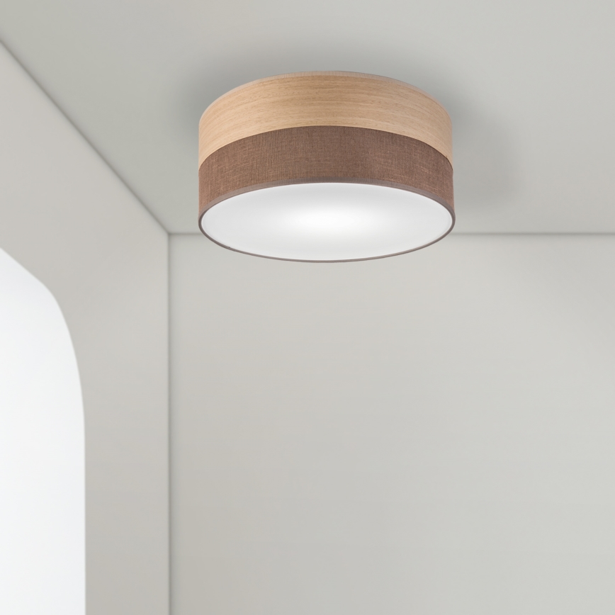 Taklampa SIRJA WOOD 1xE27/15W/230V diameter 35 cm brun/ek