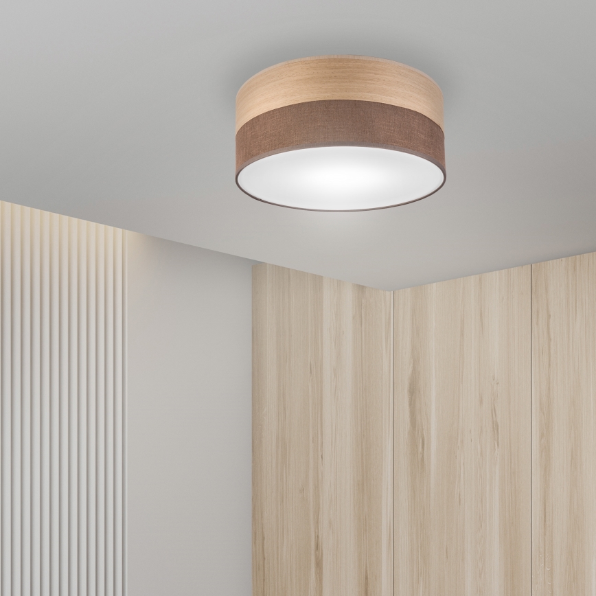 Taklampa SIRJA WOOD 1xE27/15W/230V diameter 35 cm brun/ek