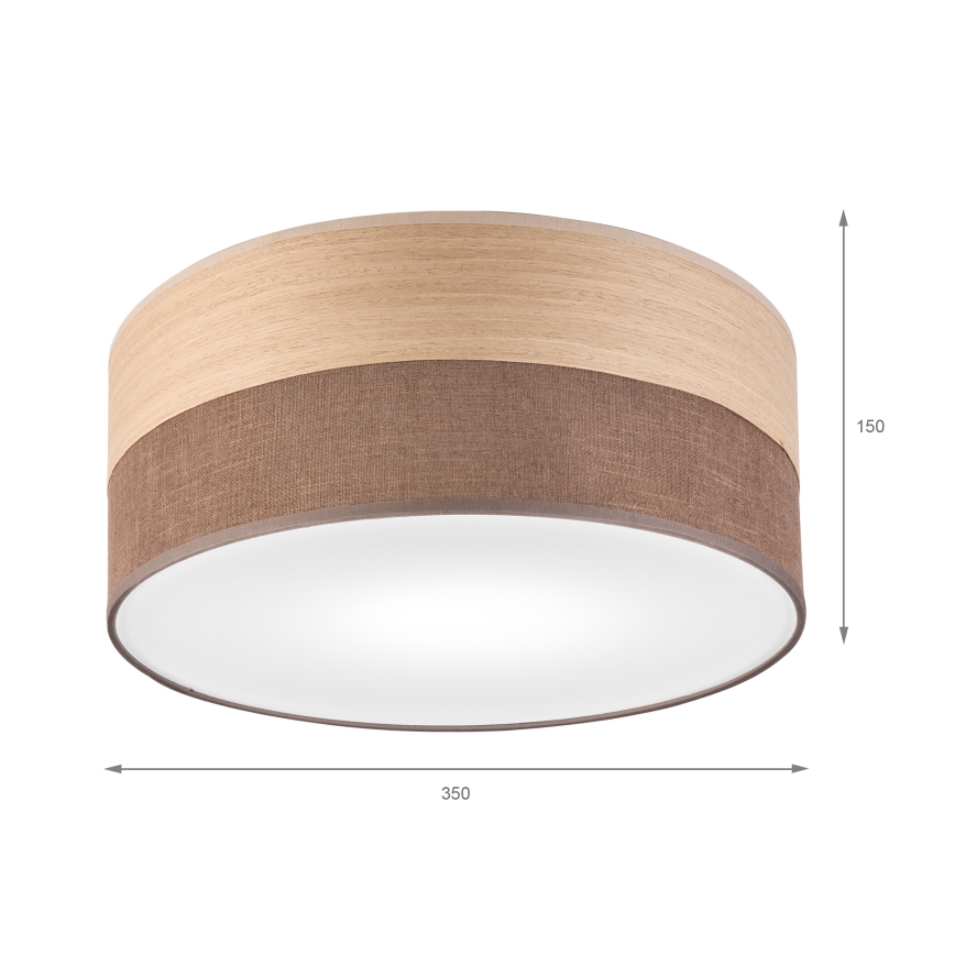 Taklampa SIRJA WOOD 1xE27/15W/230V diameter 35 cm brun/ek