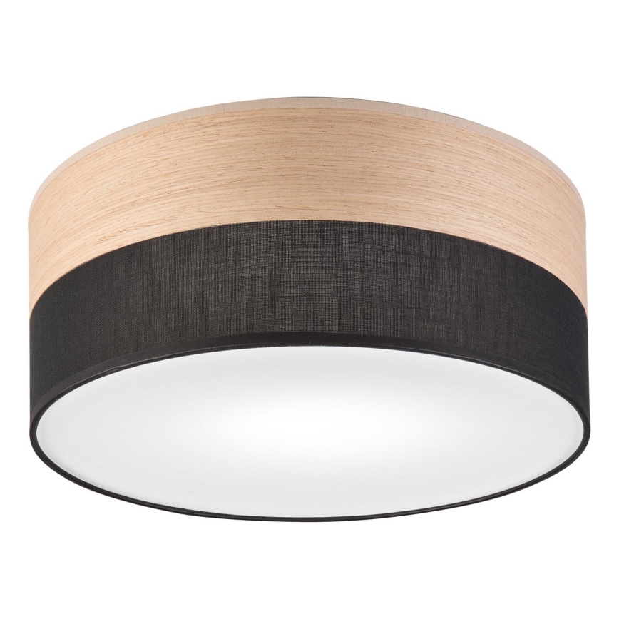 Taklampa SIRJA WOOD 1xE27/15W/230V diameter 35 cm svart/ek