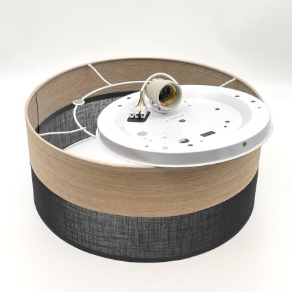Taklampa SIRJA WOOD 1xE27/15W/230V diameter 35 cm svart/ek