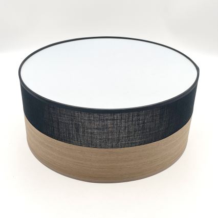 Taklampa SIRJA WOOD 1xE27/15W/230V diameter 35 cm svart/ek