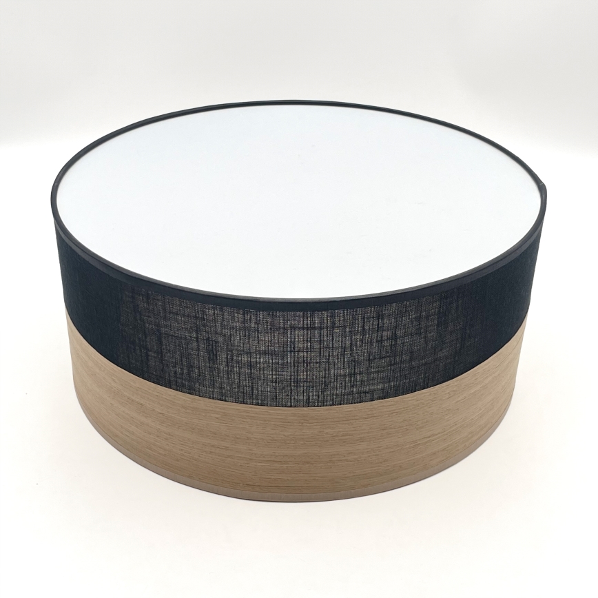 Taklampa SIRJA WOOD 1xE27/15W/230V diameter 35 cm svart/ek