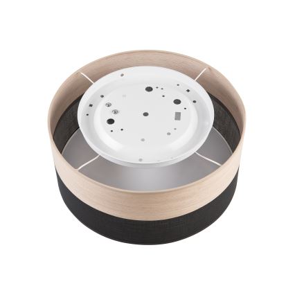 Taklampa SIRJA WOOD 1xE27/15W/230V diameter 35 cm svart/ek