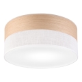 Taklampa SIRJA WOOD 1xE27/15W/230V diameter 35 cm vit/ek