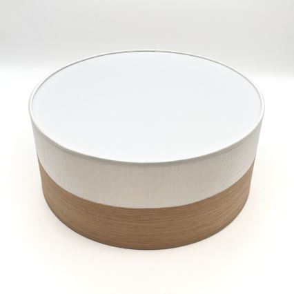 Taklampa SIRJA WOOD 1xE27/15W/230V diameter 35 cm vit/ek