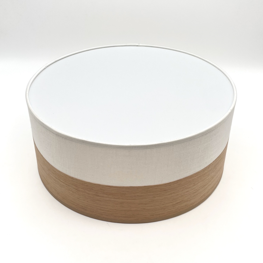 Taklampa SIRJA WOOD 1xE27/15W/230V diameter 35 cm vit/ek
