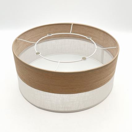 Taklampa SIRJA WOOD 1xE27/15W/230V diameter 35 cm vit/ek