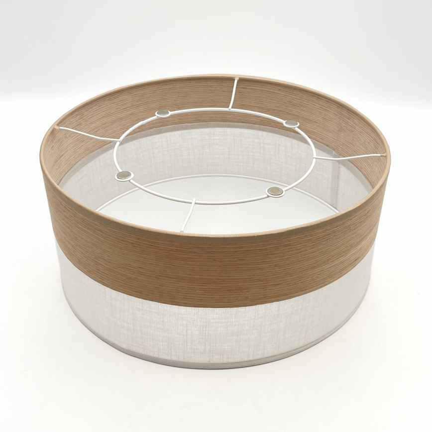 Taklampa SIRJA WOOD 1xE27/15W/230V diameter 35 cm vit/ek