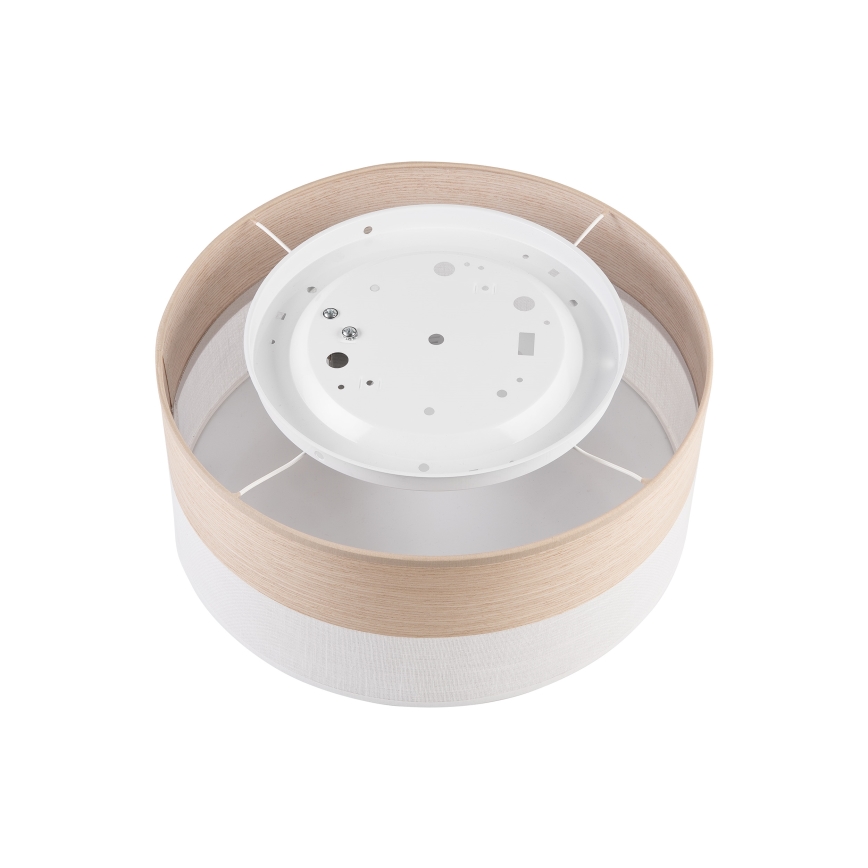 Taklampa SIRJA WOOD 1xE27/15W/230V diameter 35 cm vit/ek