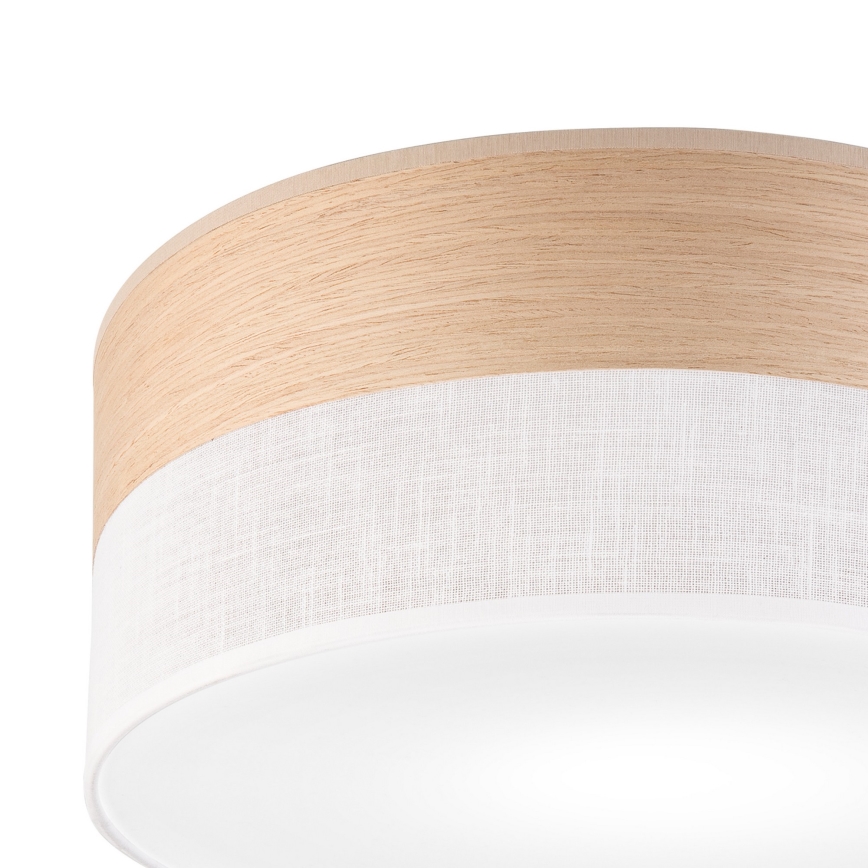 Taklampa SIRJA WOOD 1xE27/15W/230V diameter 35 cm vit/ek