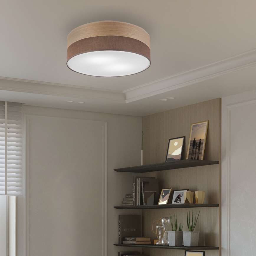 Taklampa SIRJA WOOD 2xE27/15W/230V diameter 45 cm brun/ek