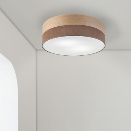 Taklampa SIRJA WOOD 2xE27/15W/230V diameter 45 cm brun/ek