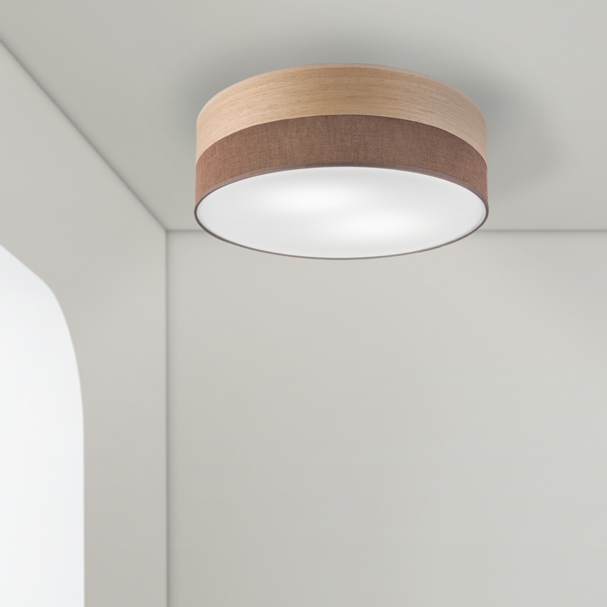 Taklampa SIRJA WOOD 2xE27/15W/230V diameter 45 cm brun/ek