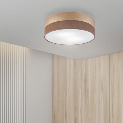 Taklampa SIRJA WOOD 2xE27/15W/230V diameter 45 cm brun/ek
