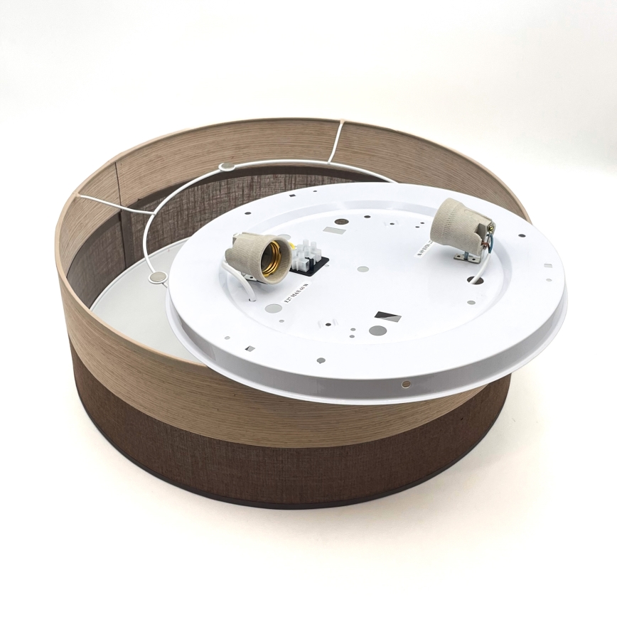 Taklampa SIRJA WOOD 2xE27/15W/230V diameter 45 cm brun/ek