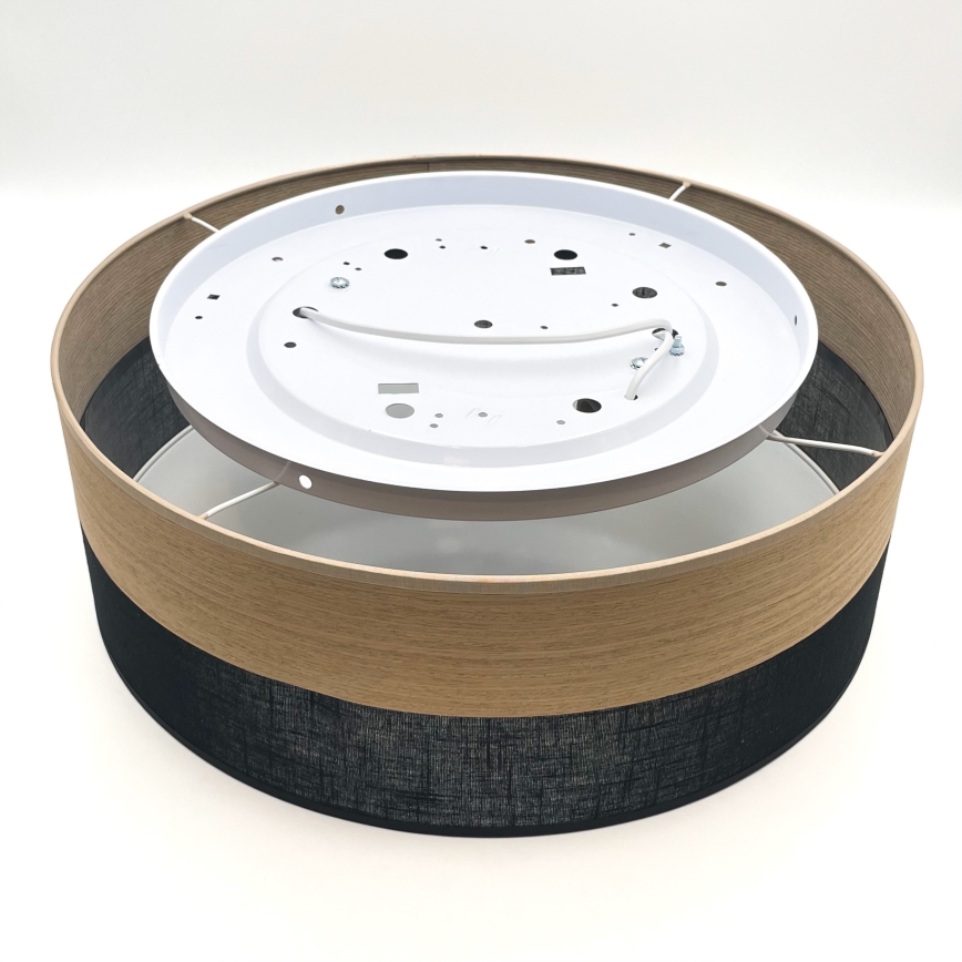 Taklampa SIRJA WOOD 2xE27/15W/230V diameter 45 cm svart/ek
