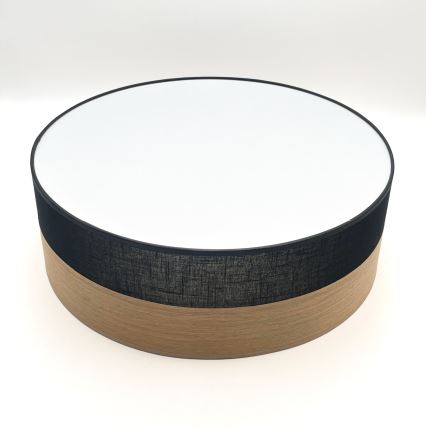 Taklampa SIRJA WOOD 2xE27/15W/230V diameter 45 cm svart/ek