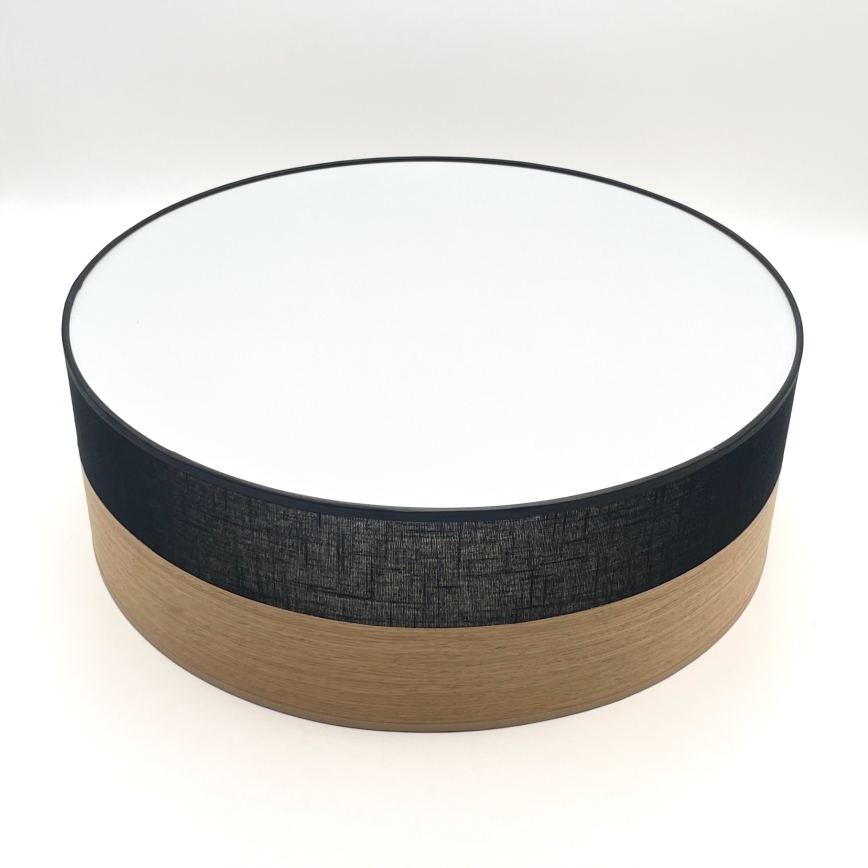 Taklampa SIRJA WOOD 2xE27/15W/230V diameter 45 cm svart/ek