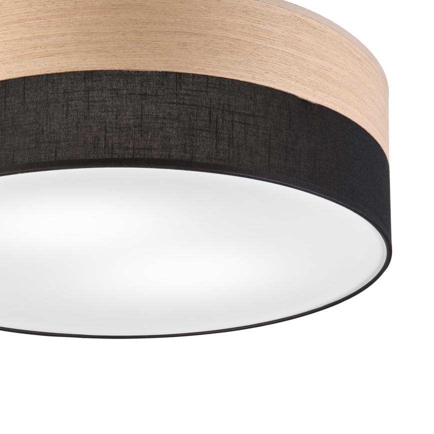 Taklampa SIRJA WOOD 2xE27/15W/230V diameter 45 cm svart/ek