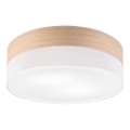 Taklampa SIRJA WOOD 2xE27/15W/230V diameter 45 cm vit/ek