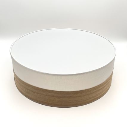 Taklampa SIRJA WOOD 2xE27/15W/230V diameter 45 cm vit/ek