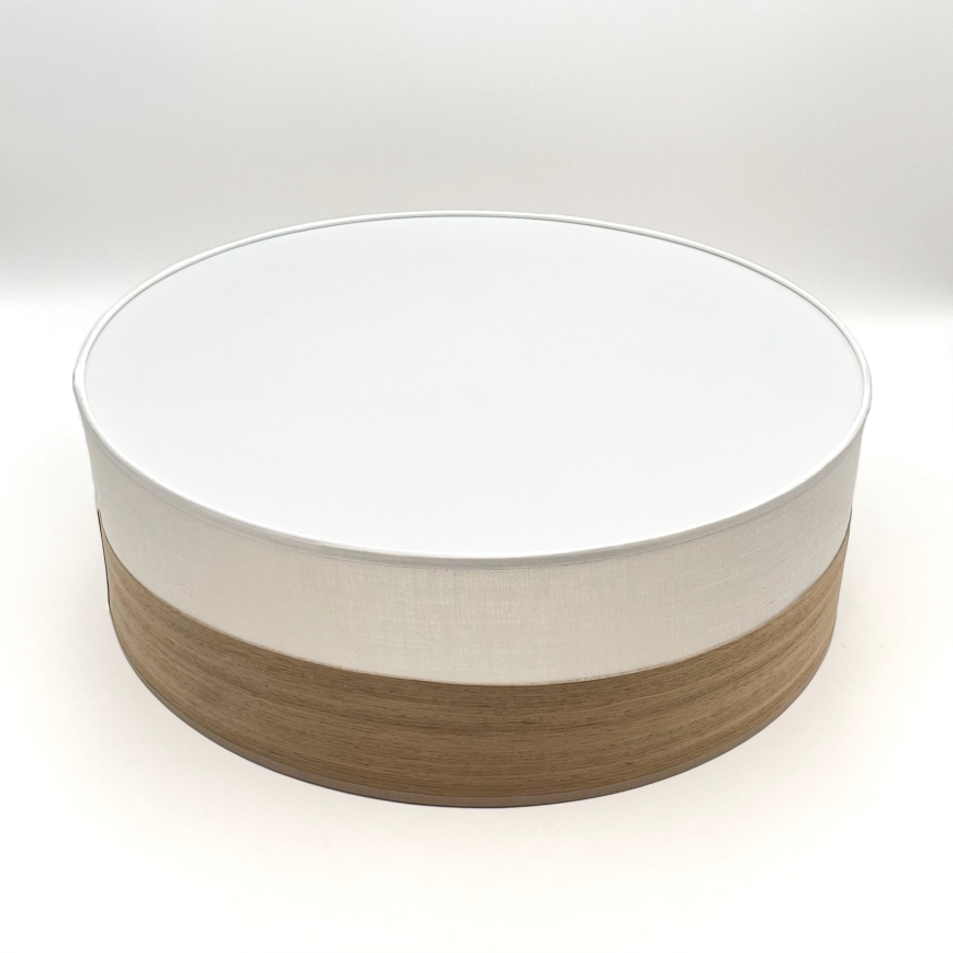 Taklampa SIRJA WOOD 2xE27/15W/230V diameter 45 cm vit/ek
