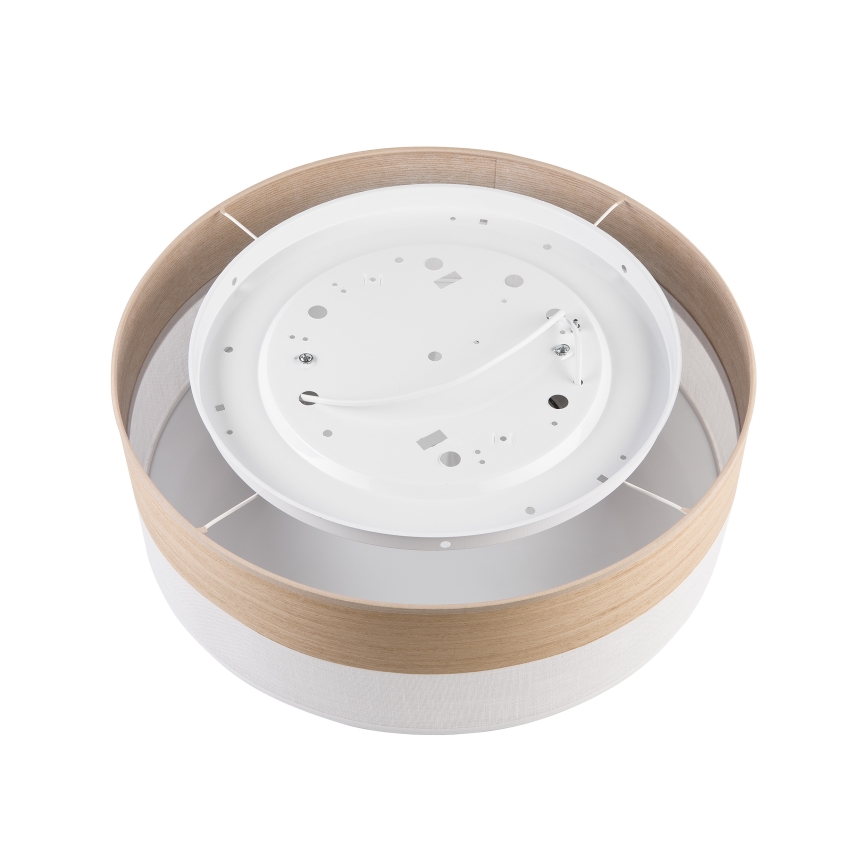 Taklampa SIRJA WOOD 2xE27/15W/230V diameter 45 cm vit/ek