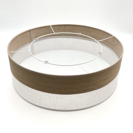 Taklampa SIRJA WOOD 2xE27/15W/230V diameter 45 cm vit/ek
