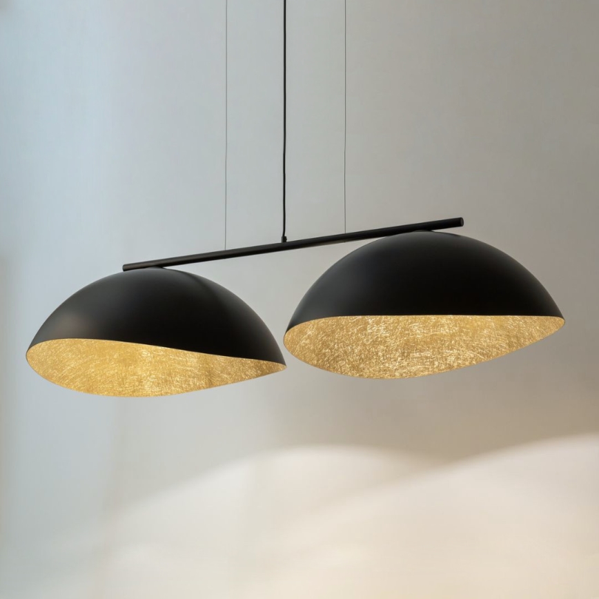Taklampa på kabel SOLAR 2xE27/60W/230V svart