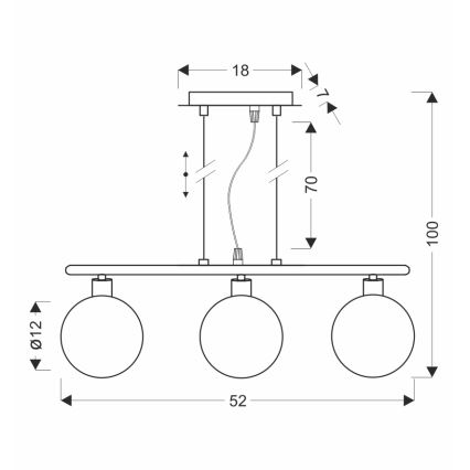 Taklampa SOMUL 3xG9/20W/230V rökgrå