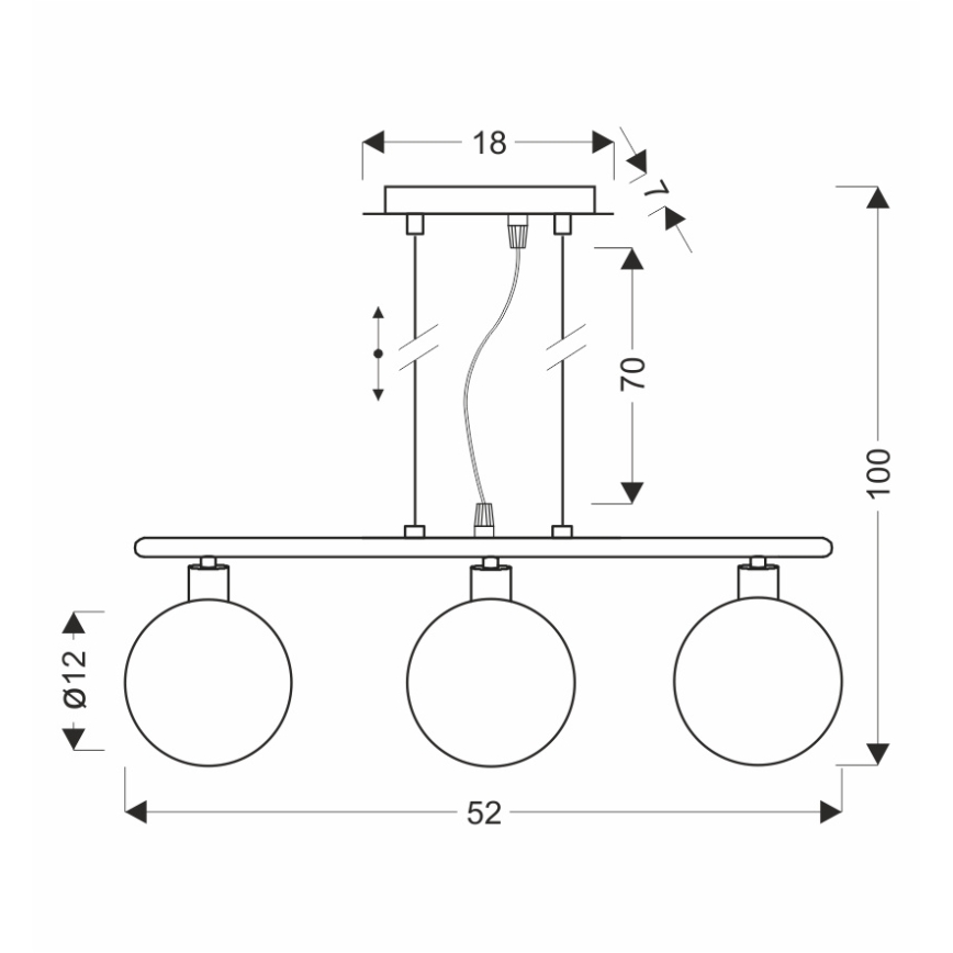 Taklampa SOMUL 3xG9/20W/230V rökgrå
