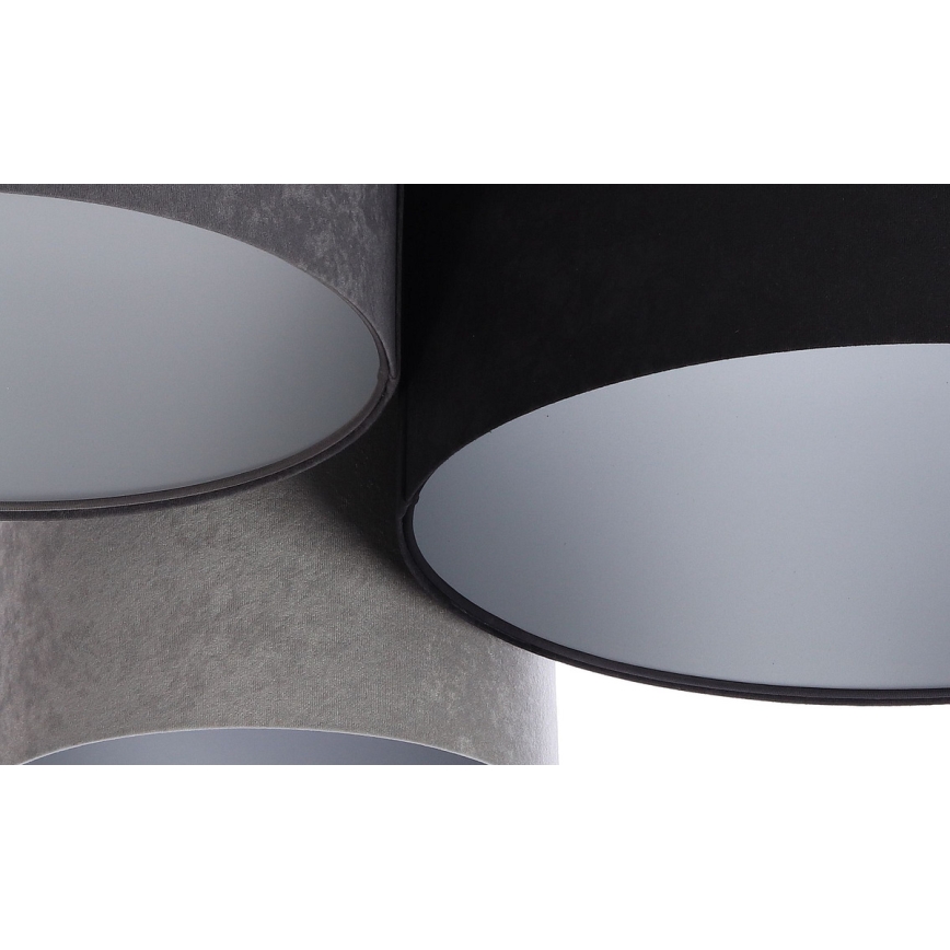 Taklampa SPACE 3xE27/60W/230V grå/svart/silver