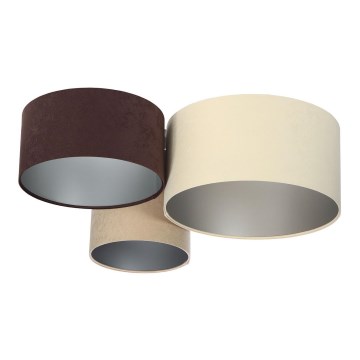 Taklampa SPACE 3xE27/60W/230V grädde/brun/beige