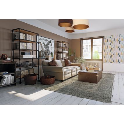 Taklampa SPACE 3xE27/60W/230V grädde/brun/beige