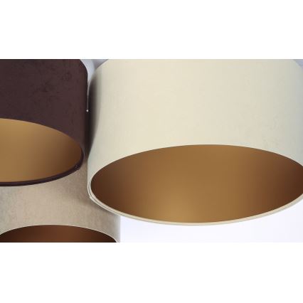 Taklampa SPACE 3xE27/60W/230V grädde/brun/beige