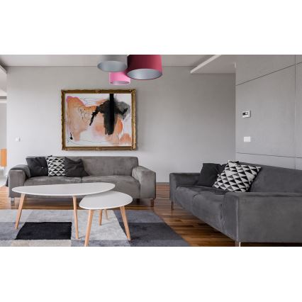 Taklampa SPACE 3xE27/60W/230V röd/grå/rosa