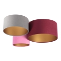 Taklampa SPACE 3xE27/60W/230V röd/grå/rosa