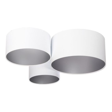 Taklampa SPACE 3xE27/60W/230V vit/silver