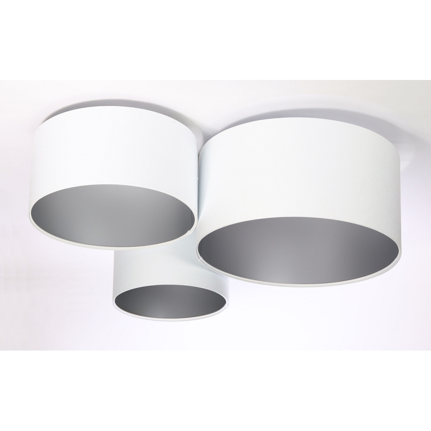 Taklampa SPACE 3xE27/60W/230V vit/silver