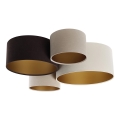 Taklampa SPACE 4xE27/60W/230V beige/brun/guld