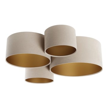 Taklampa SPACE 4xE27/60W/230V beige/guld