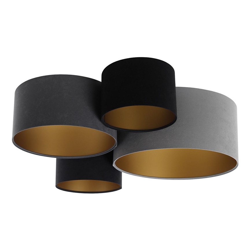 Taklampa SPACE 4xE27/60W/230V grå/svart/guld