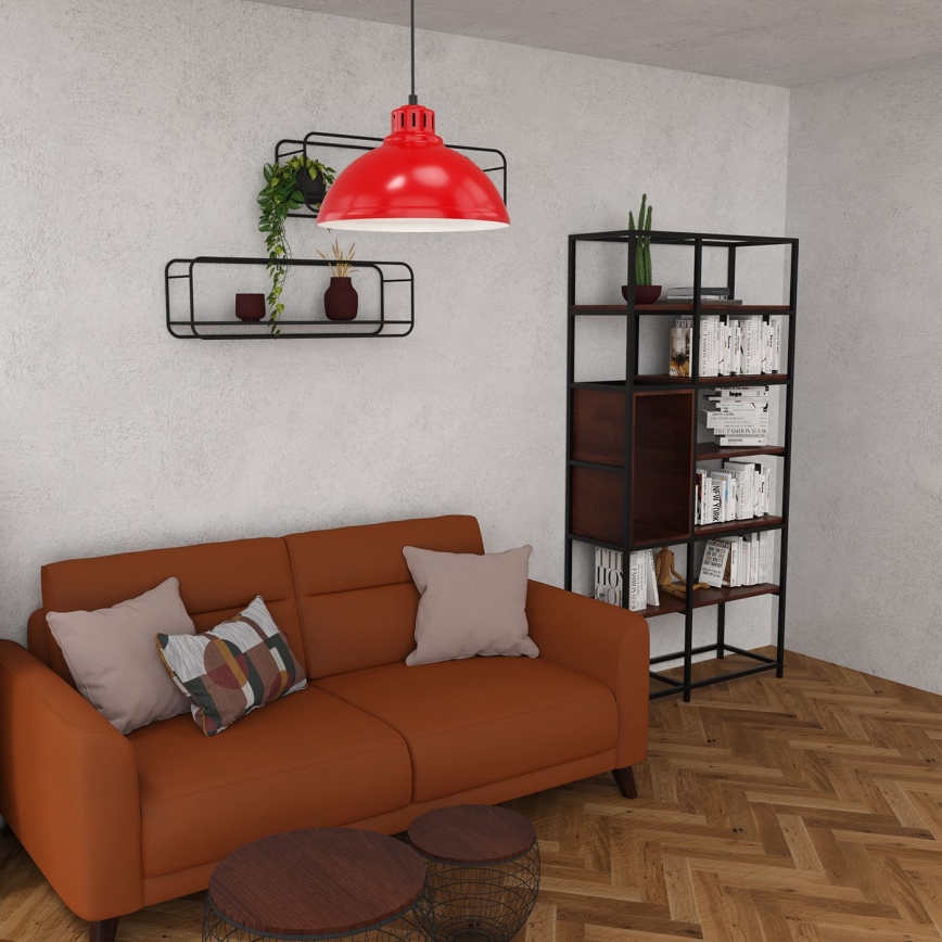 Taklampa på kabel SVEN 1xE27/15W/230V röd