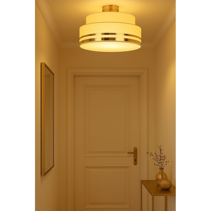Taklampa TAMI 1xE27/60W/230V diameter 40 cm beige/guld