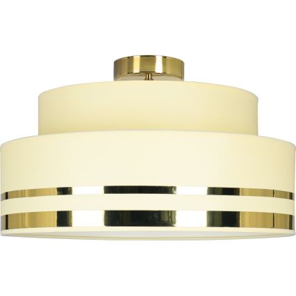 Taklampa TAMI 1xE27/60W/230V diameter 40 cm beige/guld