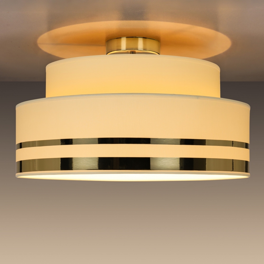 Taklampa TAMI 1xE27/60W/230V diameter 40 cm beige/guld